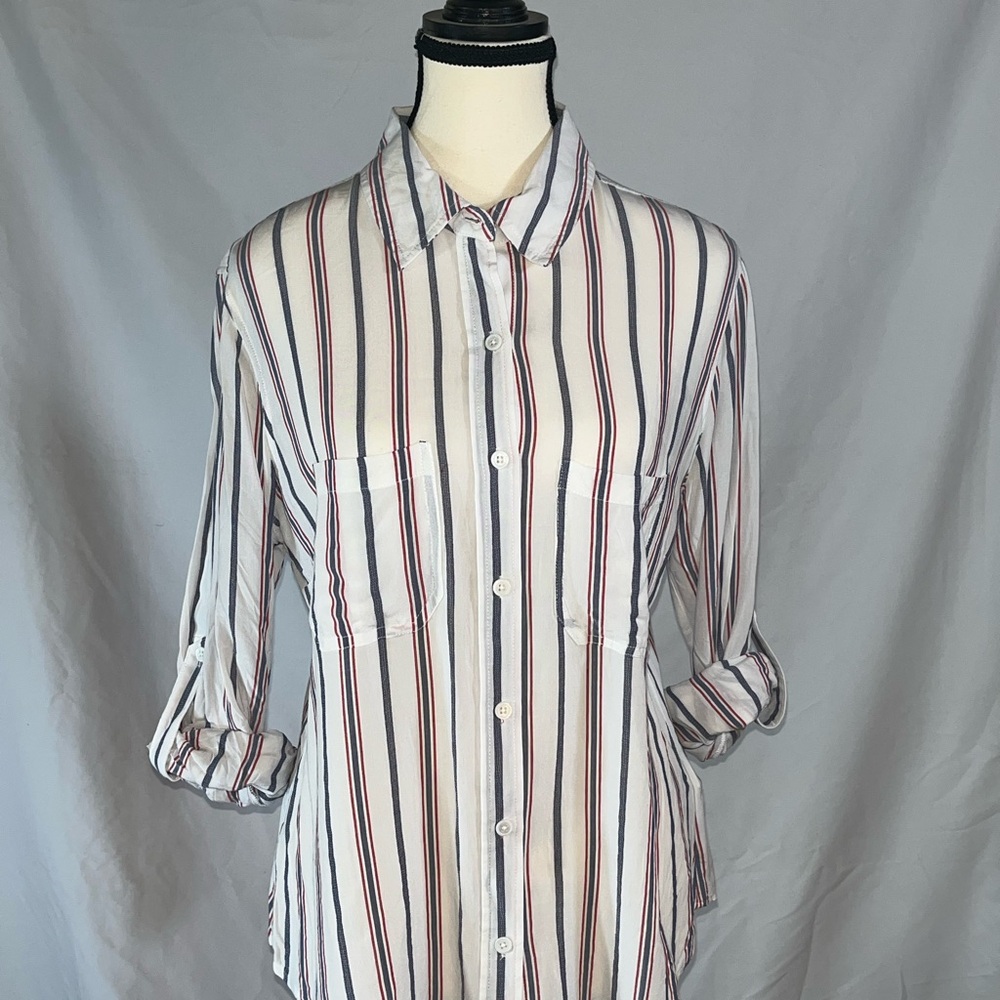Liverpool Striped Button-Up Women's Top
